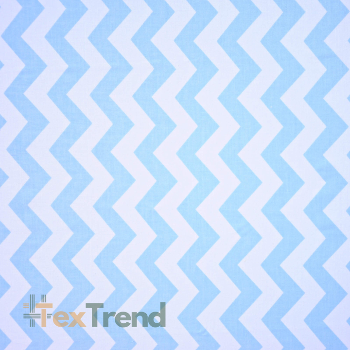 Baumwolle 100% Zickzack blau  