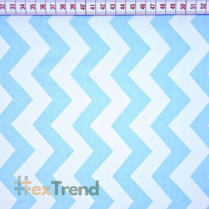 Baumwolle 100% Zickzack blau  