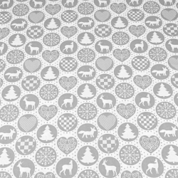 Baumwolle 100% graue Weihnachtsmuster Kreise  