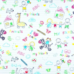 Baumwolle 100% bunter Notizblock mit Linien auf weißem Hintergrund  