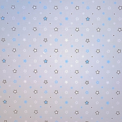 Baumwolle 100% Sterne weiß-blau auf grauem Hintergrund  