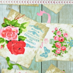 Baumwolle 100% Blumen Postkarten auf Holz  