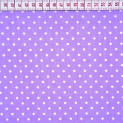 Baumwolle 100% Punkte 4mm weiß auf lila Hintergrund  
