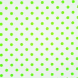 Baumwolle 100% Pünktchen 11mm hellgrün auf weißem Hintergrund  