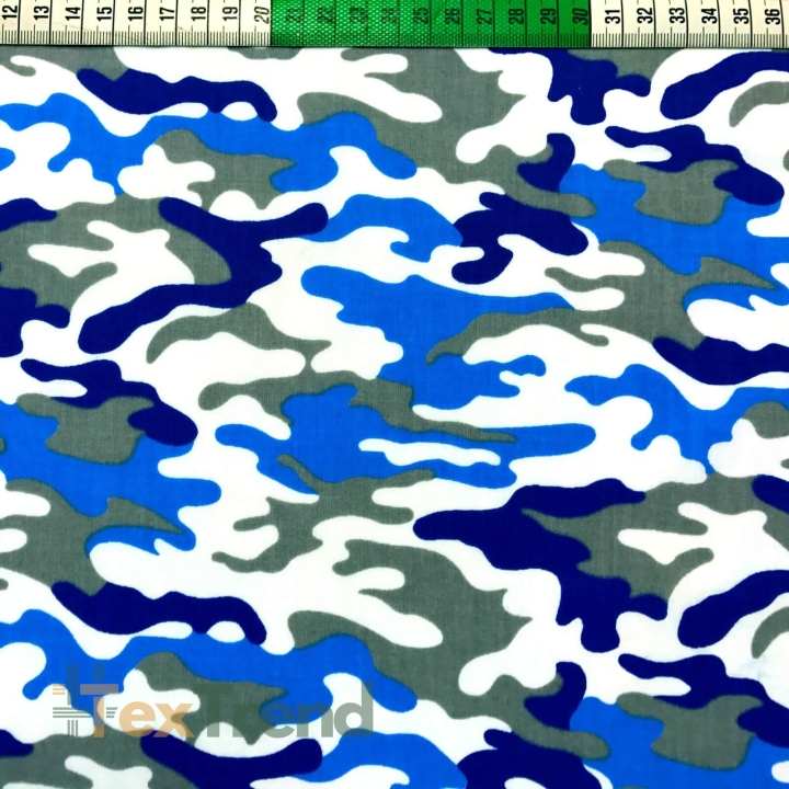 Baumwolle 100% MORO Muster blau  