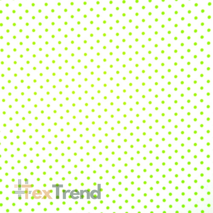 Baumwolle 100% Punkte 4mm grün auf weißem Hintergrund  