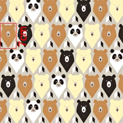 Baumwolle 100% Bären auf grauem Hintergrund  