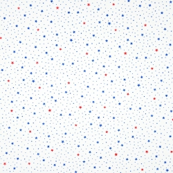 Baumwolle 100% MINI Sterne navyrot auf weißem Hintergrund  