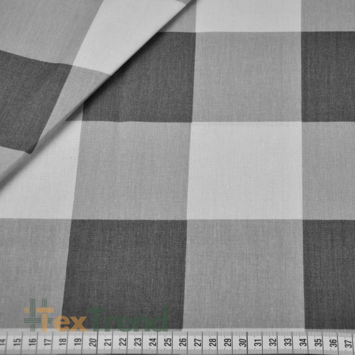 Baumwolle 100% große Karos grau  