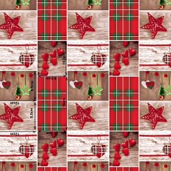 Baumwolle 100% Weihnachtsmuster hängende Herzen mit großen Karos  