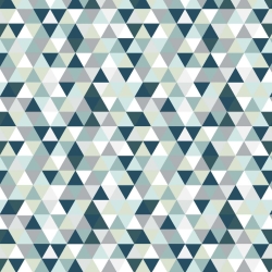 Baumwolle 100% kleine bunte Dreiecke grün-minze auf weißem Hintergrund.  