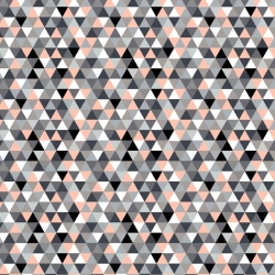 Baumwolle 100% kleine bunte Dreiecke aprikose auf weißem Hintergrund.  