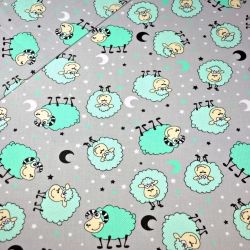 Baumwolle 100% Schafe mint auf grauem Hintergrund  