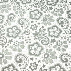 Baumwolle 100% graue Serviette auf weißem Hintergrund  