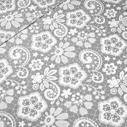 Baumwolle 100% weiße Serviette auf grauem Hintergrund  