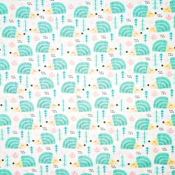 Flanell Igel mint auf weißem Hintergrund.  