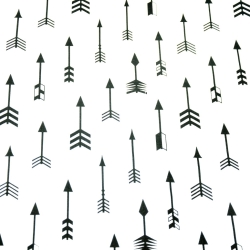 Baumwolle 100% schwarze Pfeile auf weißem Hintergrund  