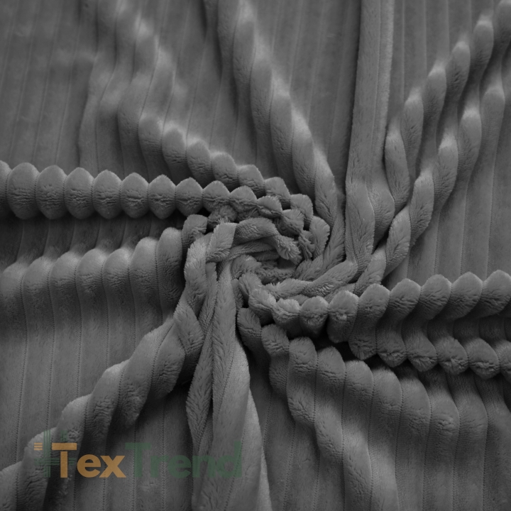 Minky Premium Streifen dunkelgrau  