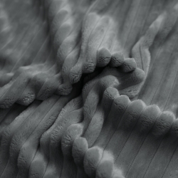 Minky Premium Streifen dunkelgrau  