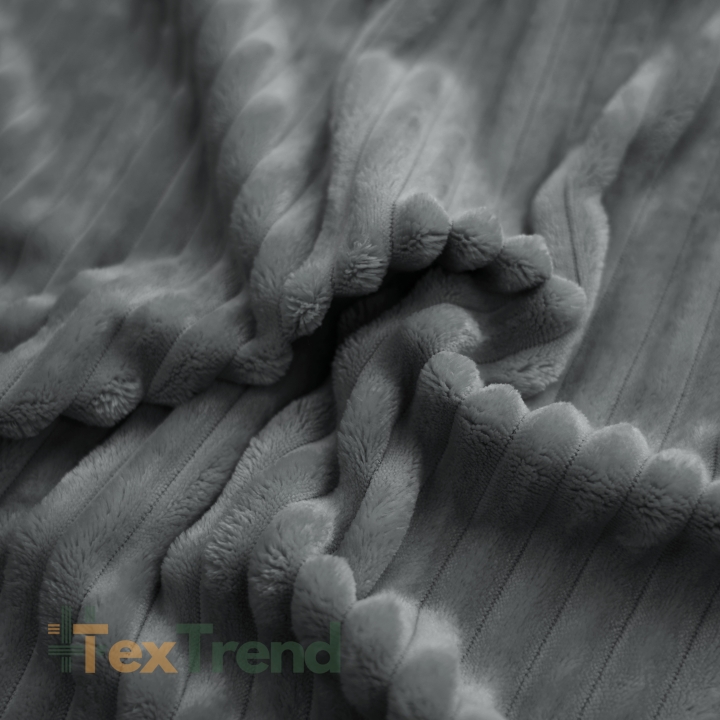 Minky Premium Streifen dunkelgrau  