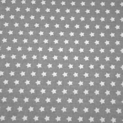 Baumwolle 100% 8mm dichte weiße Sterne auf grauem Hintergrund  