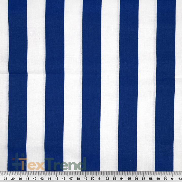 Baumwolle 100% Streifen weiß-dunkelblau  