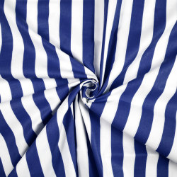 Baumwolle 100% Streifen weiß-dunkelblau  