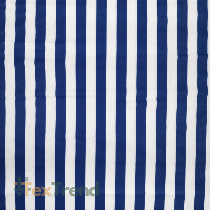 Baumwolle 100% Streifen weiß-dunkelblau  