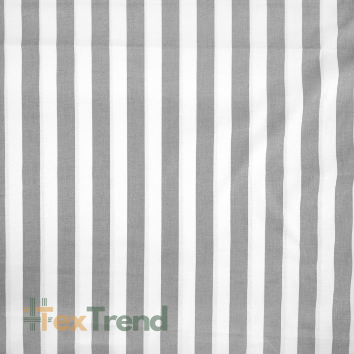 Baumwolle 100% Streifen weiß-grau  