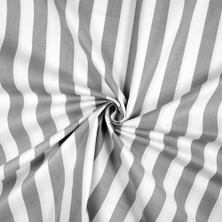 Baumwolle 100% Streifen weiß-grau  