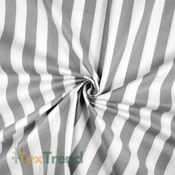 Baumwolle 100% Streifen weiß-grau  