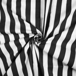 Baumwolle 100% Streifen weiß-schwarz  