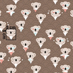 Baumwolle 100% Koalabären im Kino auf braunem Hintergrund  