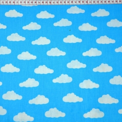 Baumwolle 100% gleichmäßige Wolken weiß auf blauem Hintergrund  