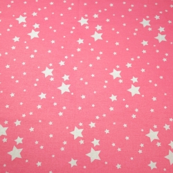 Baumwolle 100% kleine Galaxie weiß auf rosa Hintergrund  