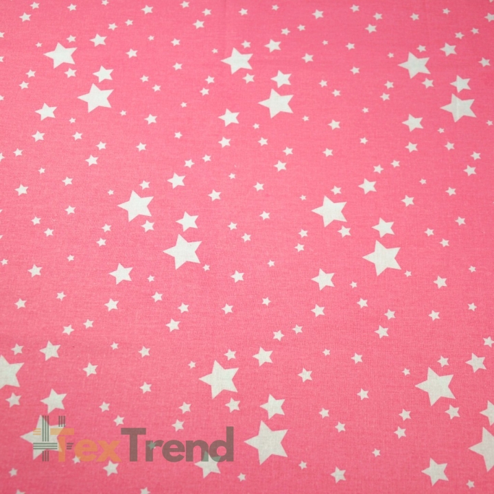 Baumwolle 100% kleine Galaxie weiß auf rosa Hintergrund  