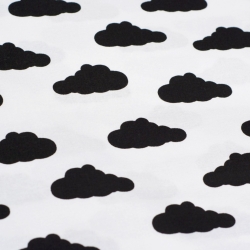 Baumwolle 100% gleichmäßige Wolken schwarz auf weißem Hintergrund  