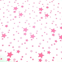 Baumwolle 100% kleine Galaxie rosa auf weißem Hintergrund  