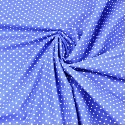 Baumwolle 100% Punkte 4mm weiß auf dunkelblauem Hintergrund  