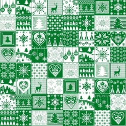 Baumwolle 100% Weihnachtsmuster Patchwork klein weiß grün  