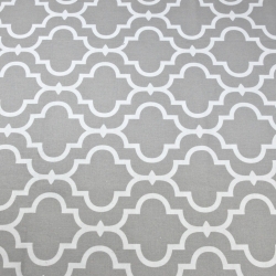 Baumwolle 100% Orientalisches Mosaik weiß auf grauem Hintergrund  