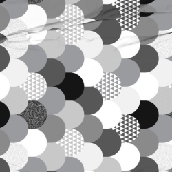 Baumwolle 100% Patchwork weiß-grau in Schuppen  