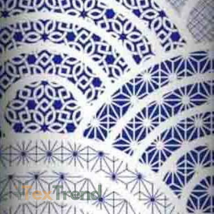 Baumwolle 100% geometrisches Kaleidoskop marineblau  