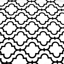 Baumwolle 100% orientalisches Mosaik schwarz auf weißem Hintergrund  