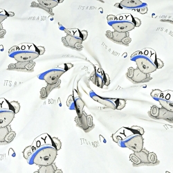 Baumwolle 100% Jungenbären auf weißem Hintergrund  