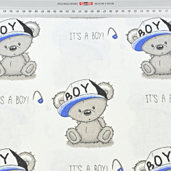 Baumwolle 100% Jungenbären auf weißem Hintergrund  