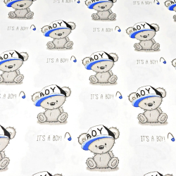 Baumwolle 100% Jungenbären auf weißem Hintergrund  
