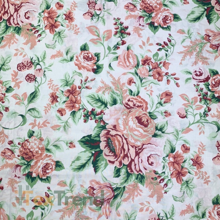 Baumwolle 100% Blumen Rosen Zigeuner rosa  