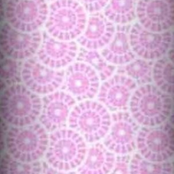 Baumwolle 100% geometrische Rosette rosa auf weißem Hintergrund  