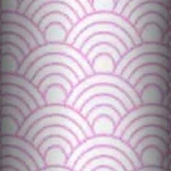 Baumwolle 100% geometrische Schuppen rosa auf weißem Hintergrund  